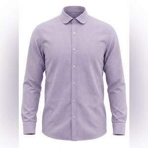 HUGO BOSS MENS BUTTON DOWN SHIRT PURPLE CHECK SIZE L